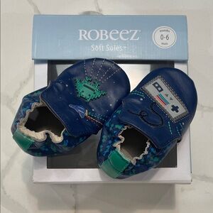 Robeez Navy and Teal Baby Shoes